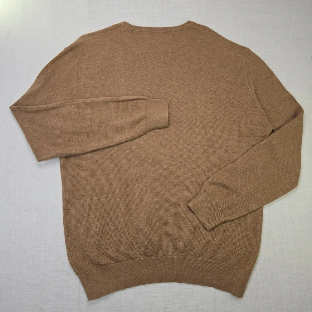 Polo Ralph Lauren Cashmere Blend Sweater XXL Men's Brown Tan Crewneck Soft Knit‎